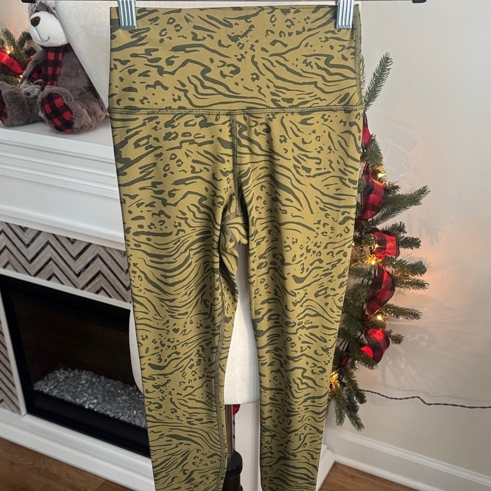 Athleta Olive Animal Print Leggings